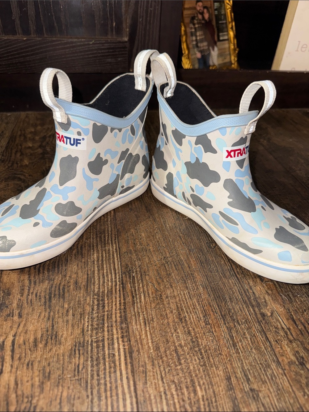 XTRATUF Kids' Light Blue & Gray Camo Rain Boots - Picture 5 of 7